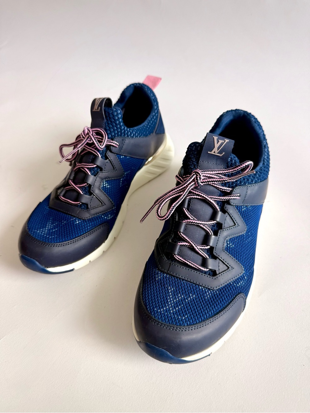 Louis Vuitton Women’s Run Away Sneakers Navy/Pink Size 37 w/ Box
